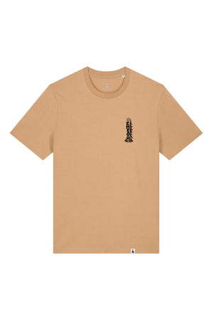 Tricou unisex Sting, print Pine, Latte - față