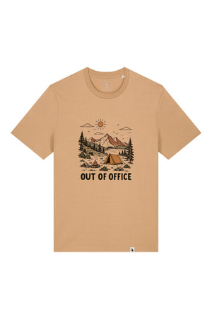 Tricou unisex Sting, print Out of Office, Latte - față