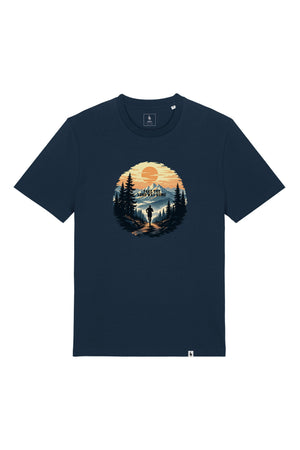 Tricou unisex Sting, print Long way, Navy - față