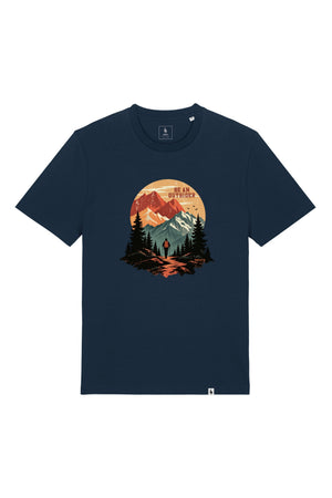 Tricou unisex Sting, print Be an outsider, Navy - față