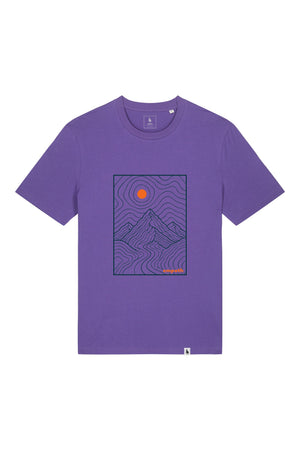 Tricou unisex Sting, print Horizons line art, Purple - față