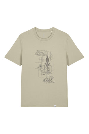 Tricou unisex Sting, print Line art nature, Stone - față