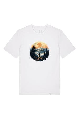 Tricou unisex Sting, print Long way, Alb - față