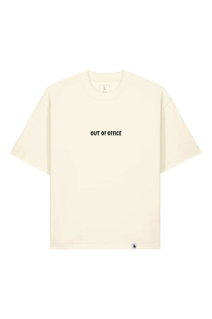 Tricou Arkon print Out of Office Cream - fata
