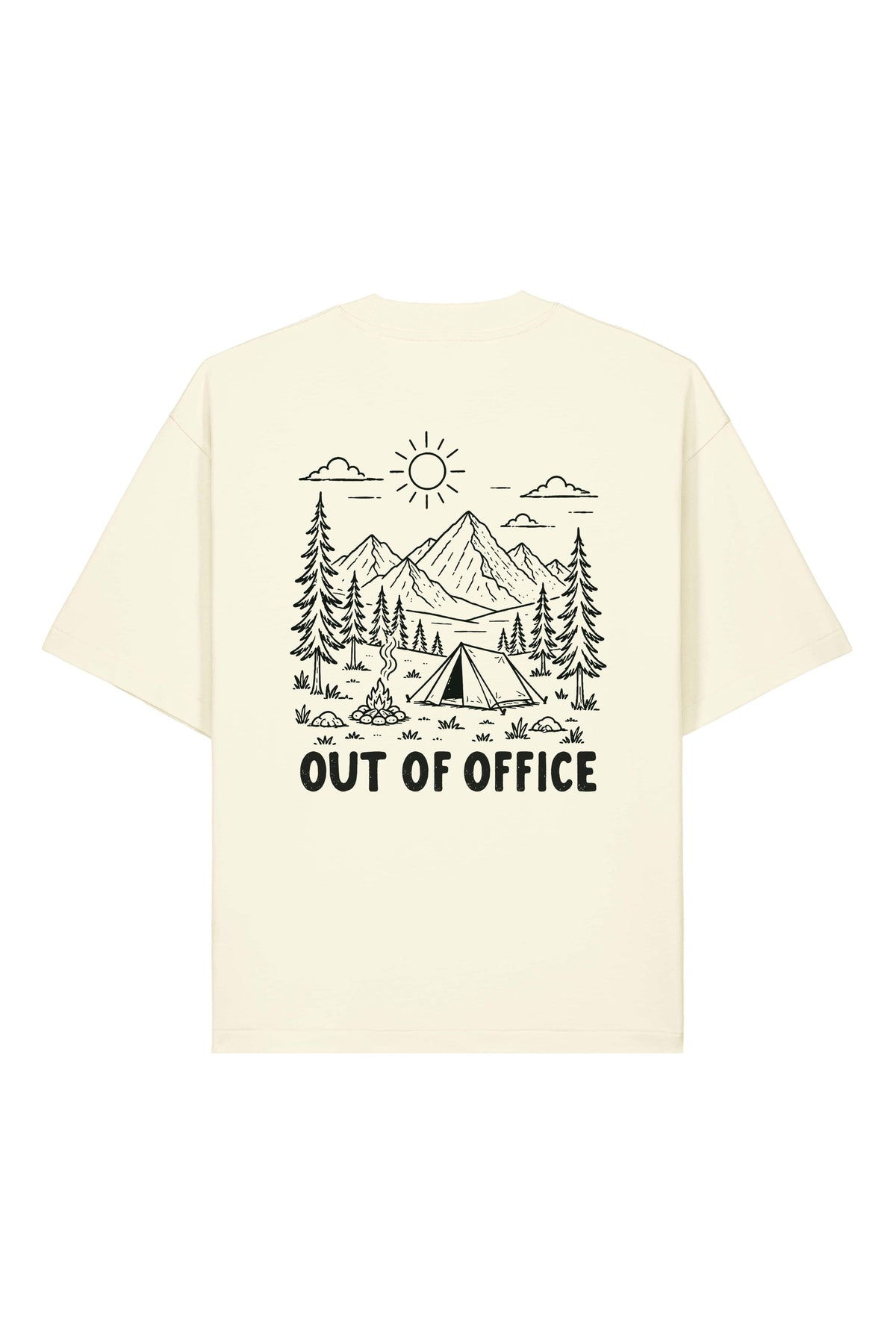 Tricou Arkon print Out of Office Cream - spate