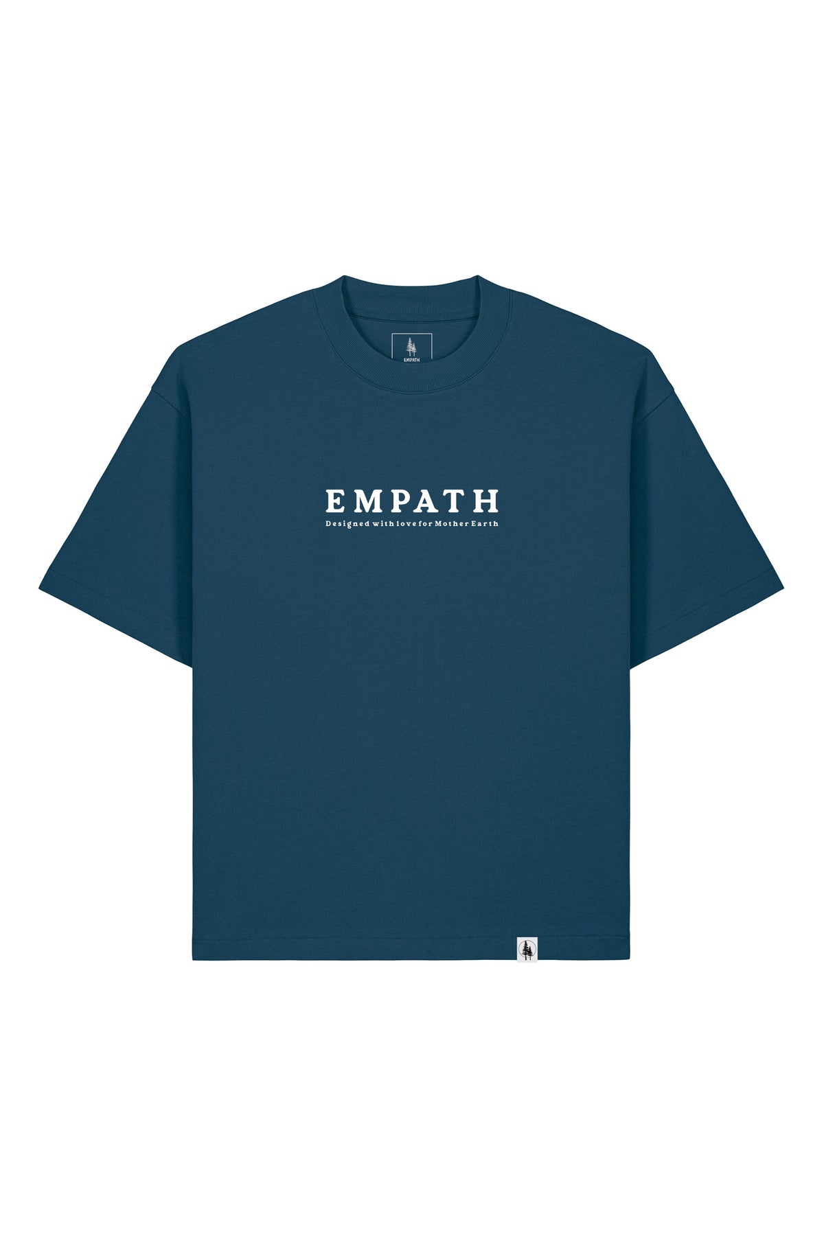 Tricou Arkon print Designed with love for Mother Earth Deep Teal - fata