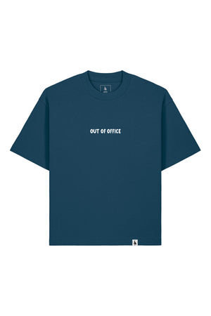 Tricou Arkon print Out of Office Deep Teal - fata