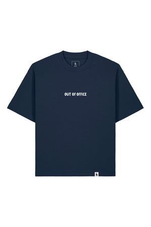 Tricou Arkon print Out of Office French Navy - fata