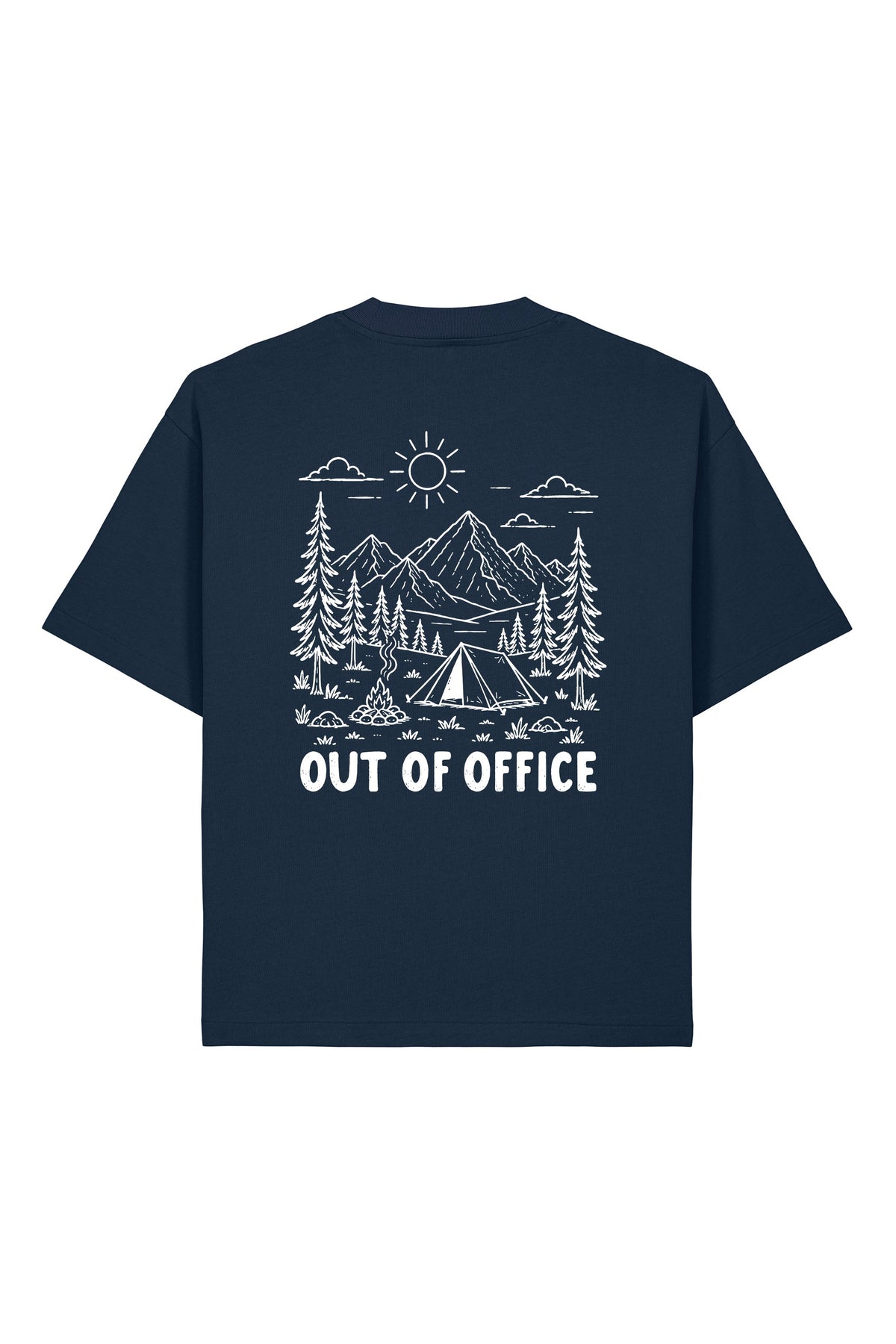 Tricou Arkon print Out of Office French Navy - spate