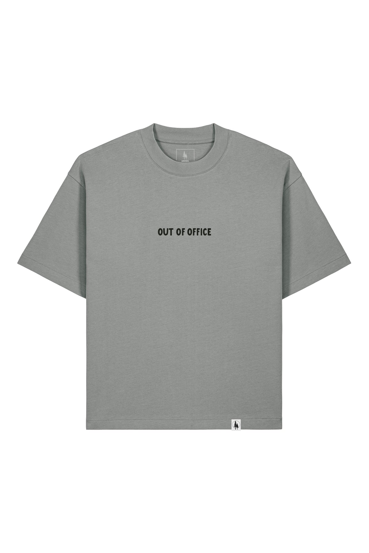 Tricou Arkon print Out of Office Misty Grey - fata