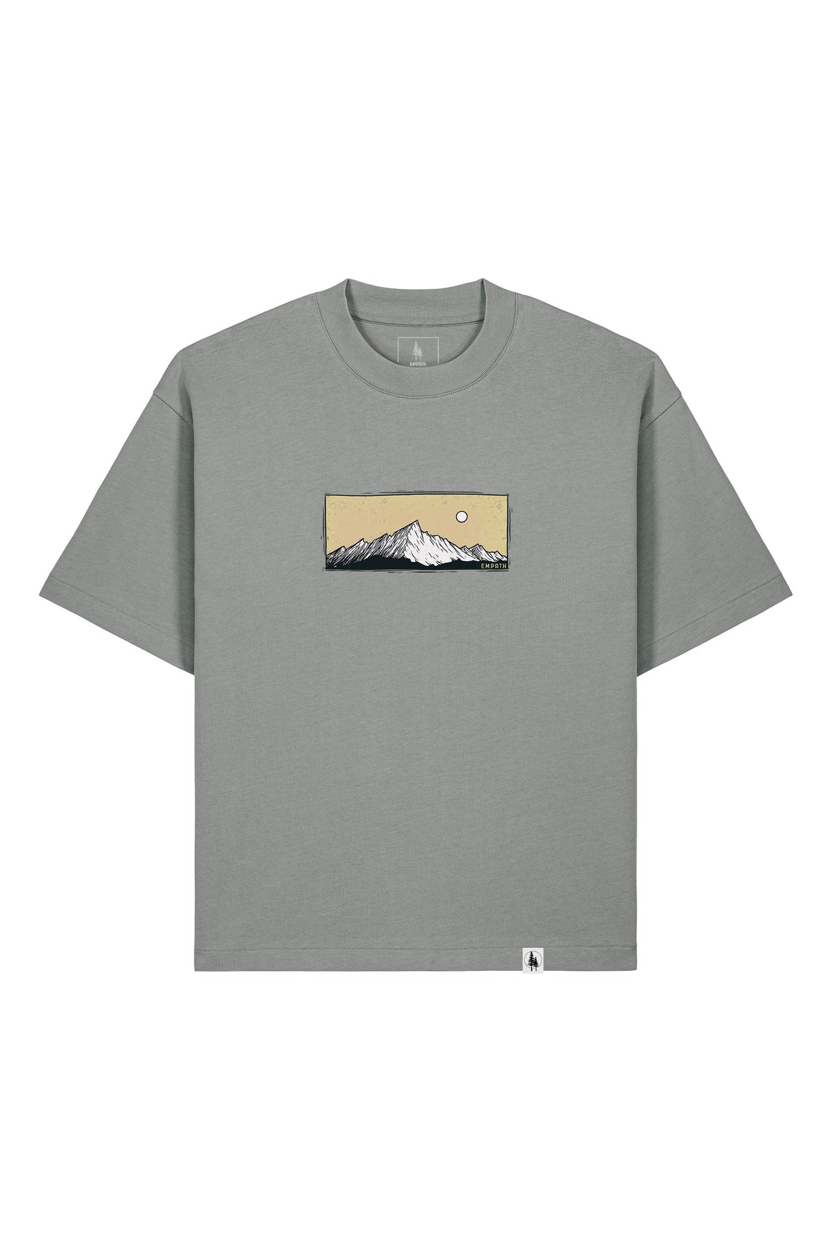 Tricou Arkon print Perfect View Misty Grey - fata