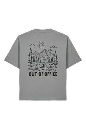 Tricou Arkon print Out of Office Misty Grey - spate