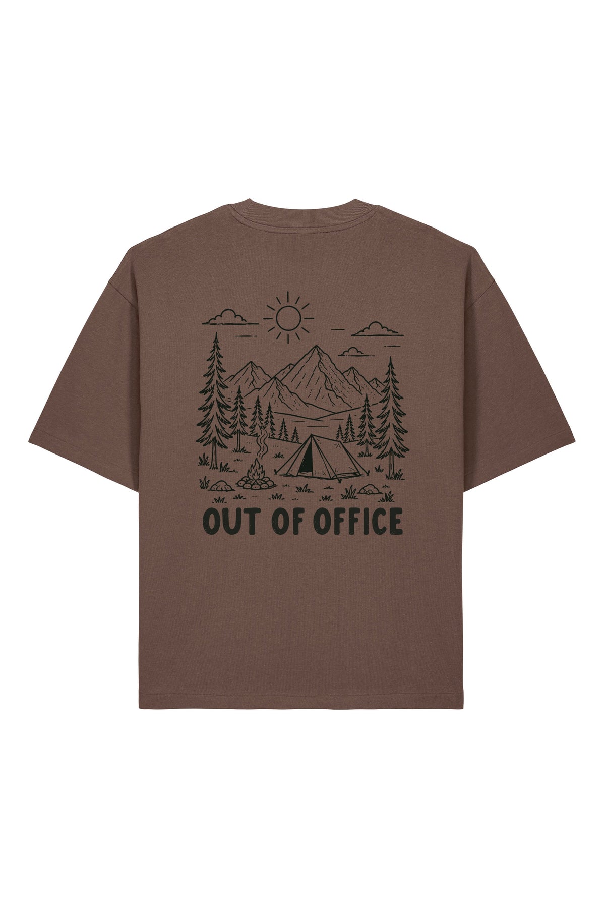 Tricou Arkon print Out of Office Mocha - spate