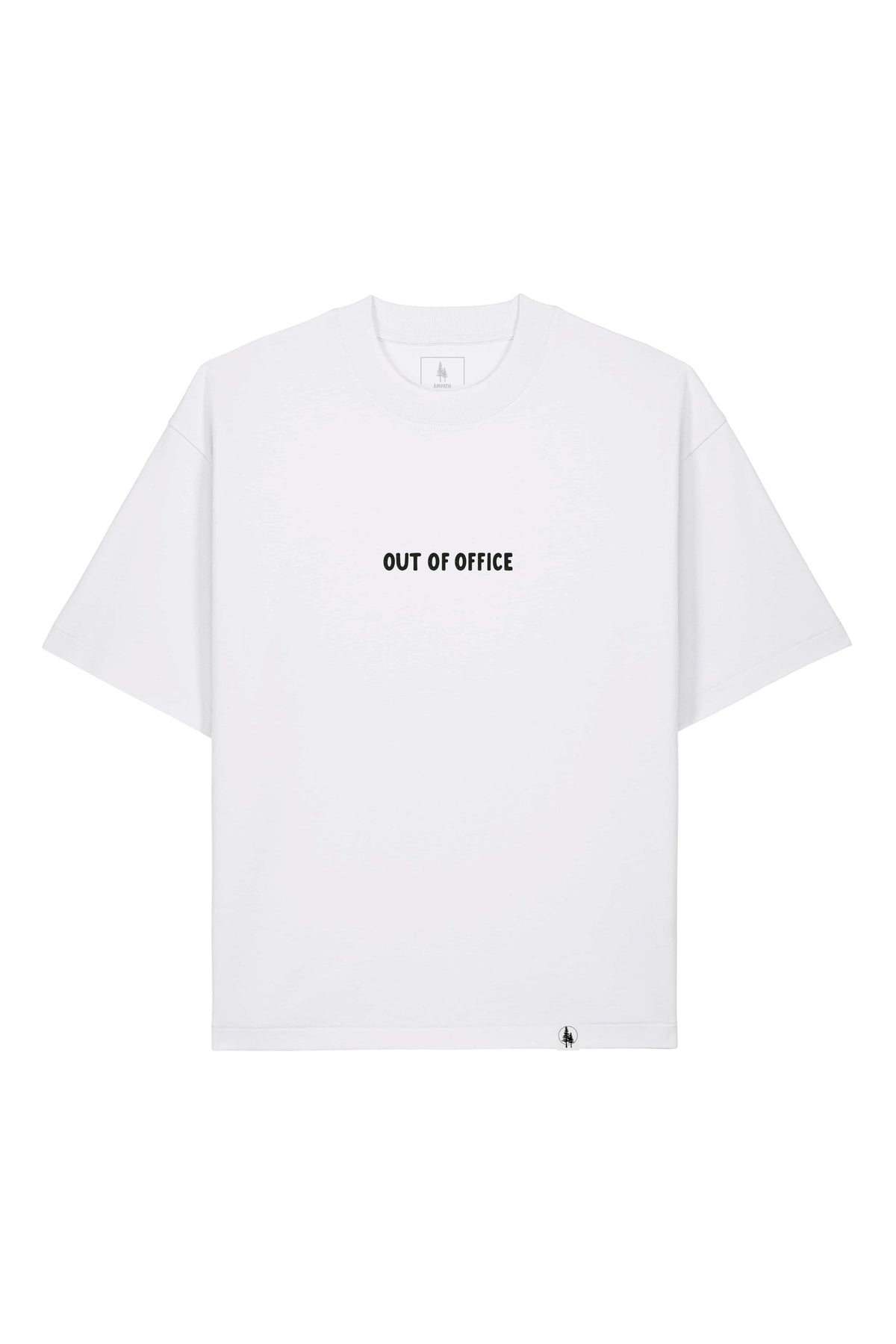 Tricou Arkon print Out of Office Alb - fata
