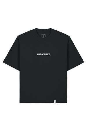 Tricou Arkon print Out of Office Negru - fata