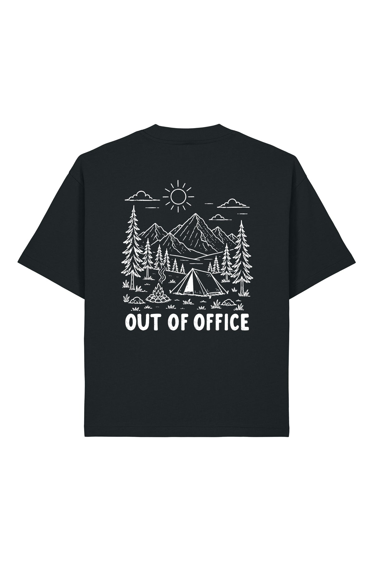 Tricou Arkon print Out of Office Negru - spate