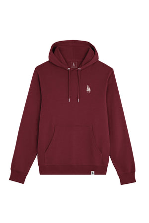 Hanorac subtire unisex Arco, print Logo Empath – Burgundy – față