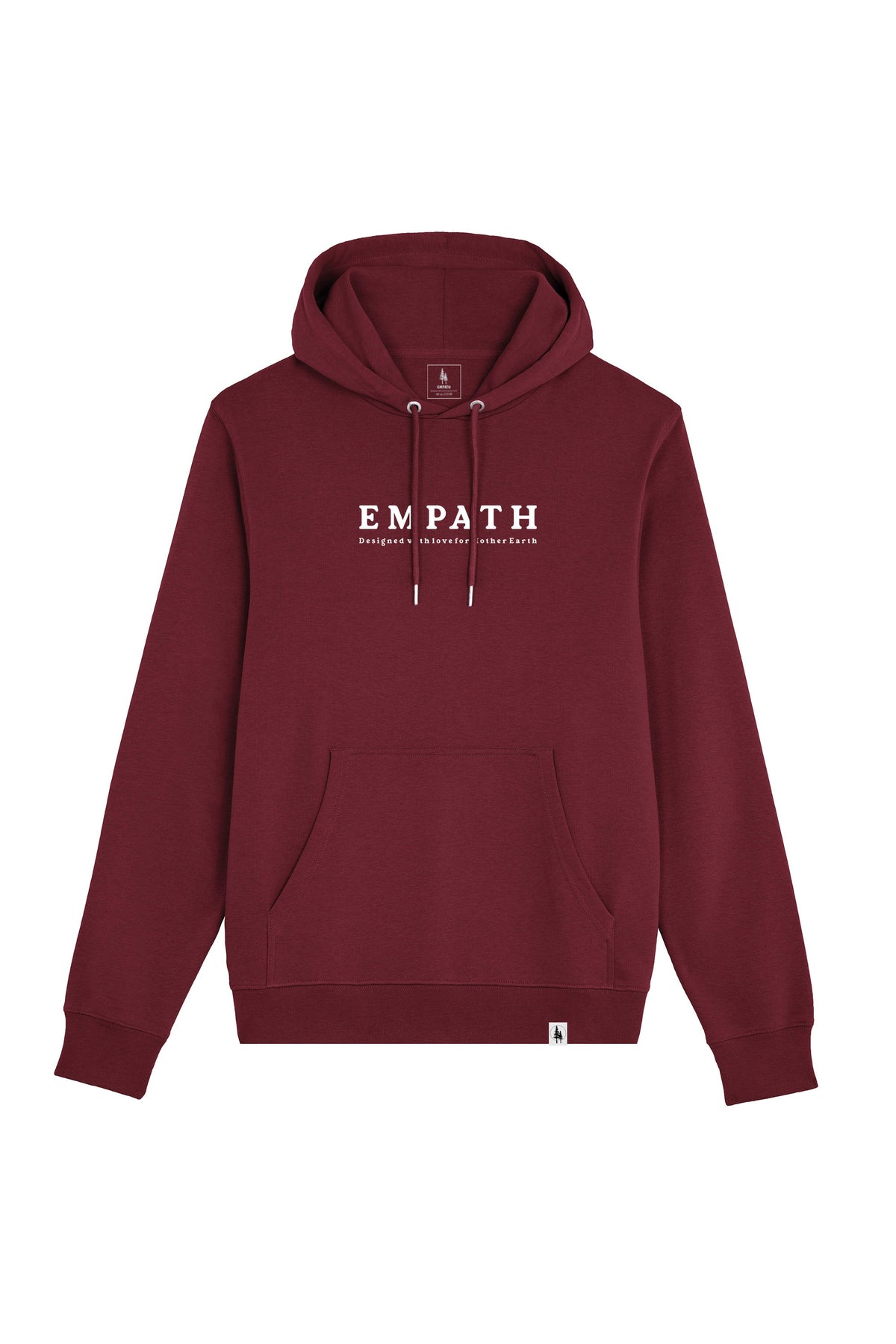 Hanorac subtire unisex Arco, print Mother earth, Burgundy - față