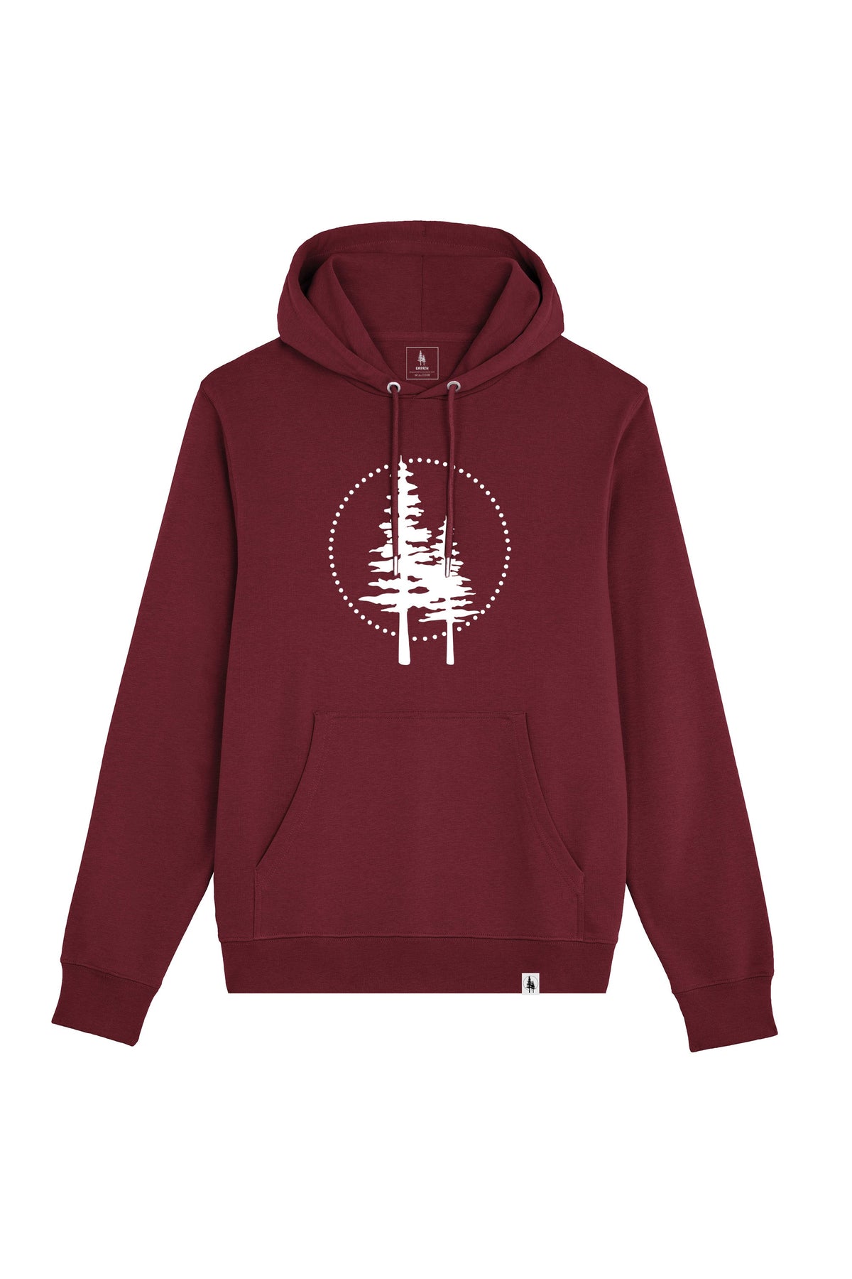 Hanorac subtire unisex Arco, print Logo cerc Empath, Burgundy - față