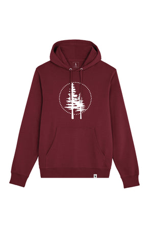 Hanorac subtire unisex Arco, print Logo cerc Empath, Burgundy - față