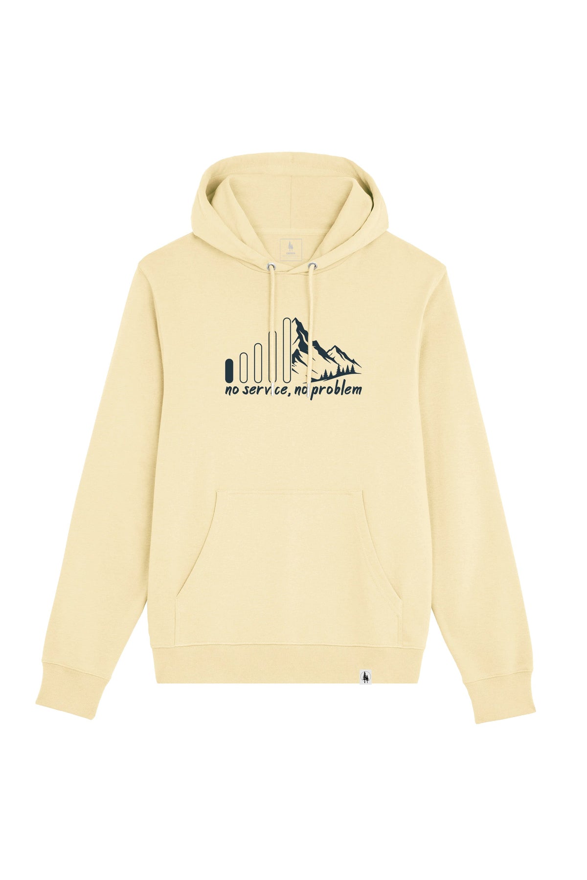 Hanorac subtire unisex Arco, print No service, Butter - față
