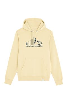 Hanorac subtire unisex Arco, print No service, Butter - față