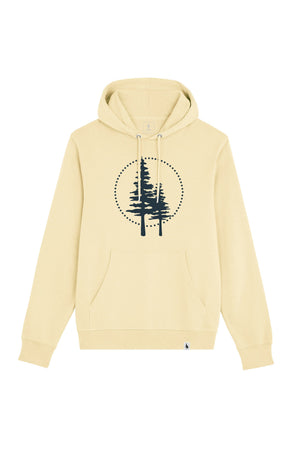 Hanorac subtire unisex Arco, print Logo cerc Empath, Butter - față