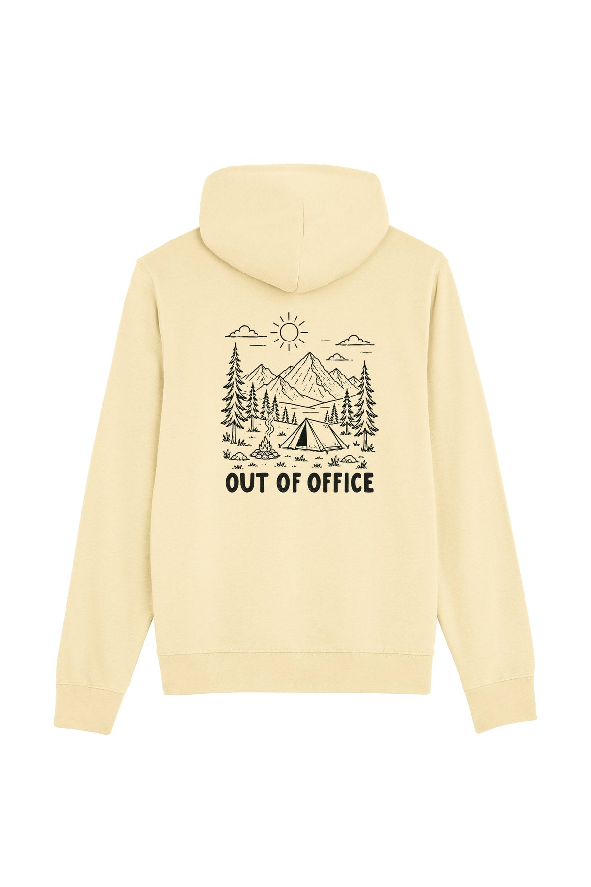 Hanorac subtire unisex Arco, print Out of office, Butter - spate