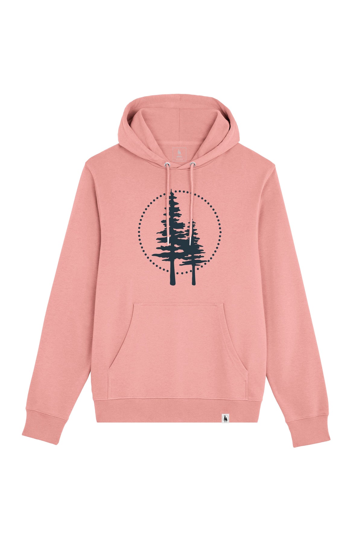 Hanorac subtire unisex Arco, print Logo cerc Empath, Canyon Pink - față