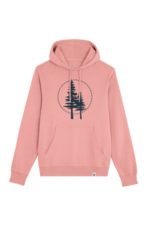 Hanorac subtire unisex Arco, print Logo cerc Empath, Canyon Pink - față