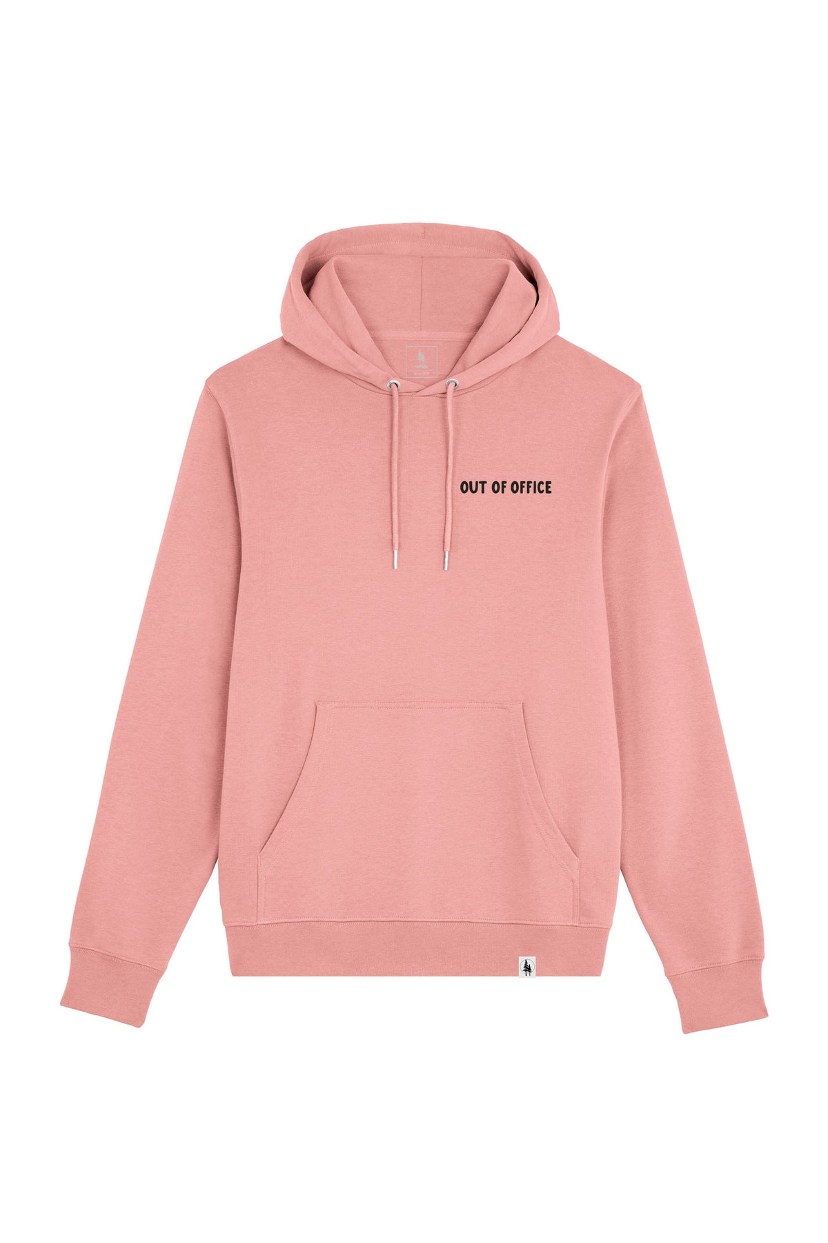 Hanorac subtire unisex Arco, print Out of office, Canyon Pink - față