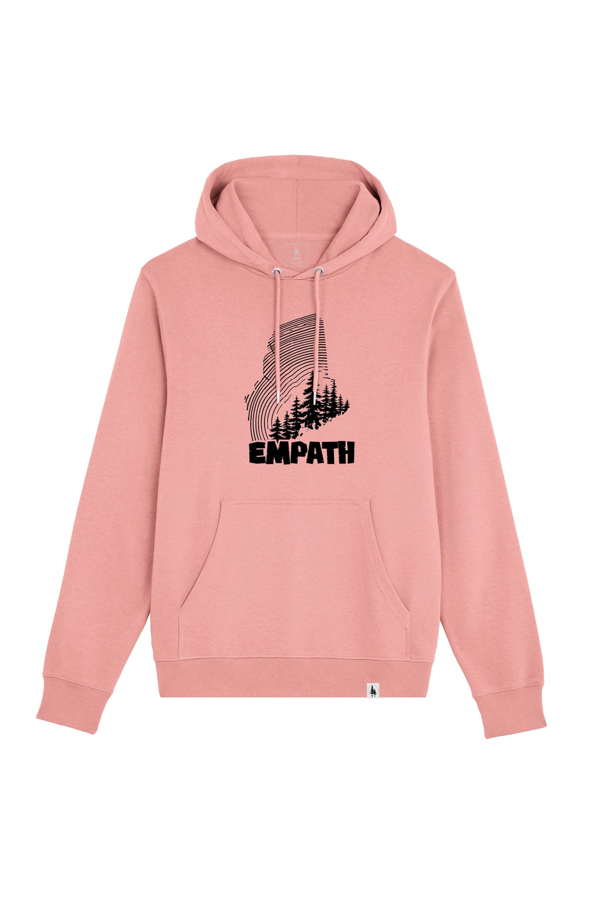 Hanorac subtire unisex Arco, print Wood, Canyon Pink - față