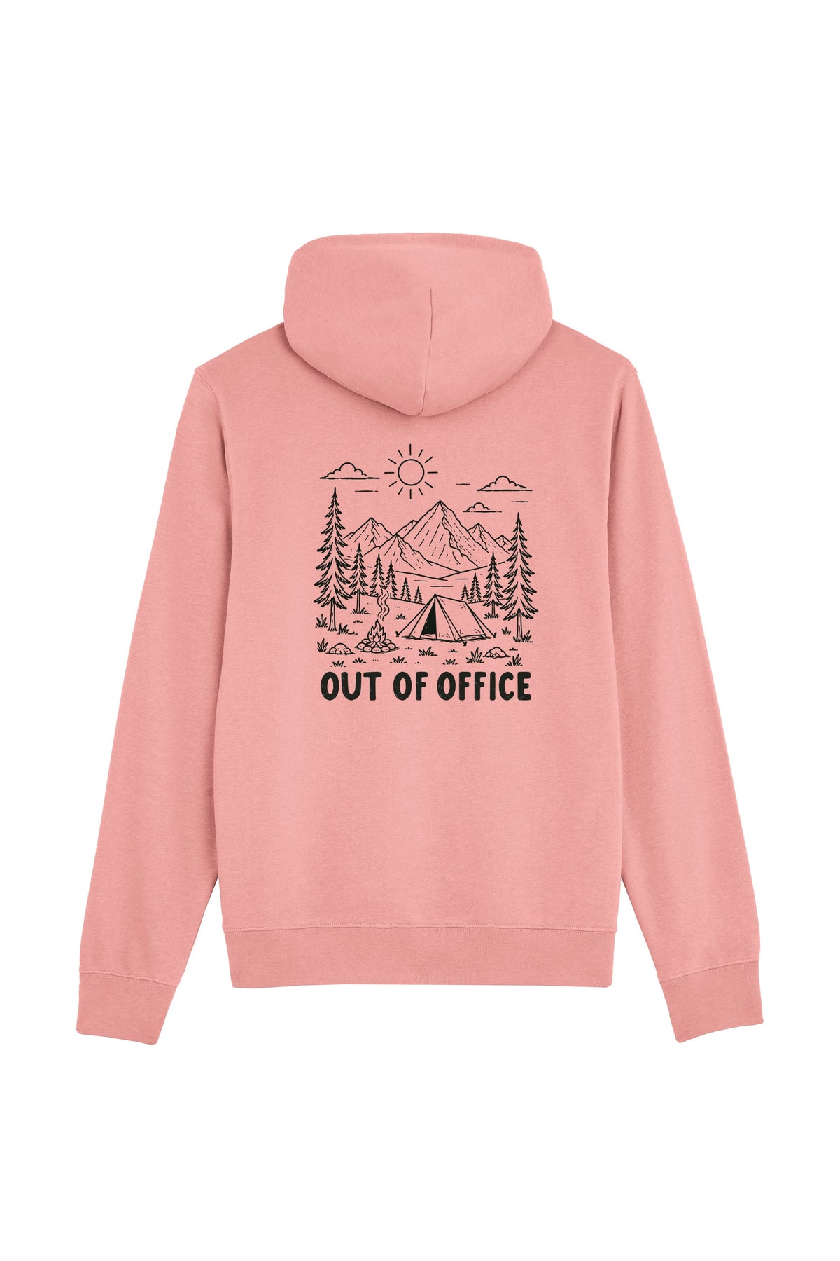 Hanorac subtire unisex Arco, print Out of office, Canyon Pink - spate