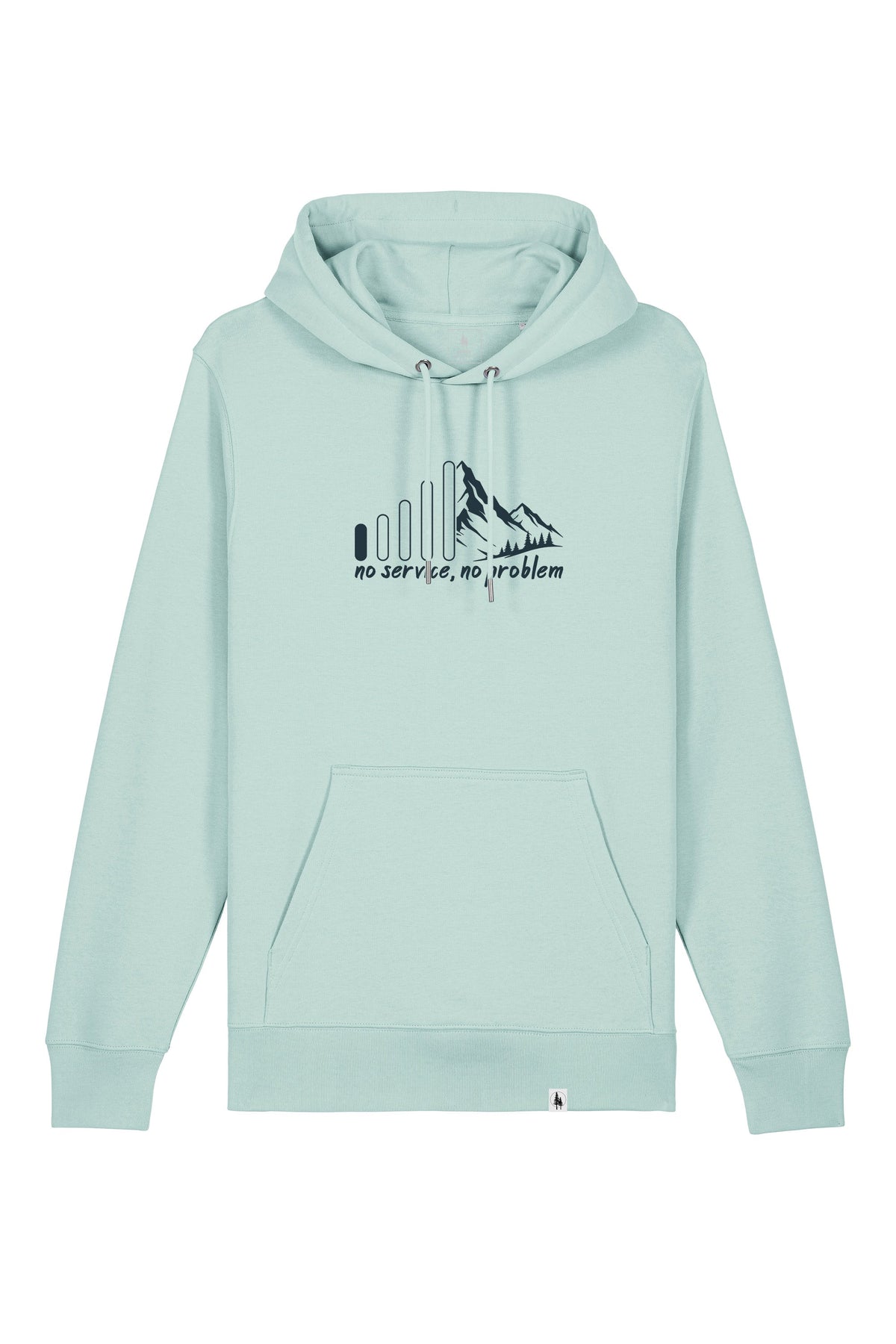 Hanorac subtire unisex Arco, print No service, Caribbean Blue - față