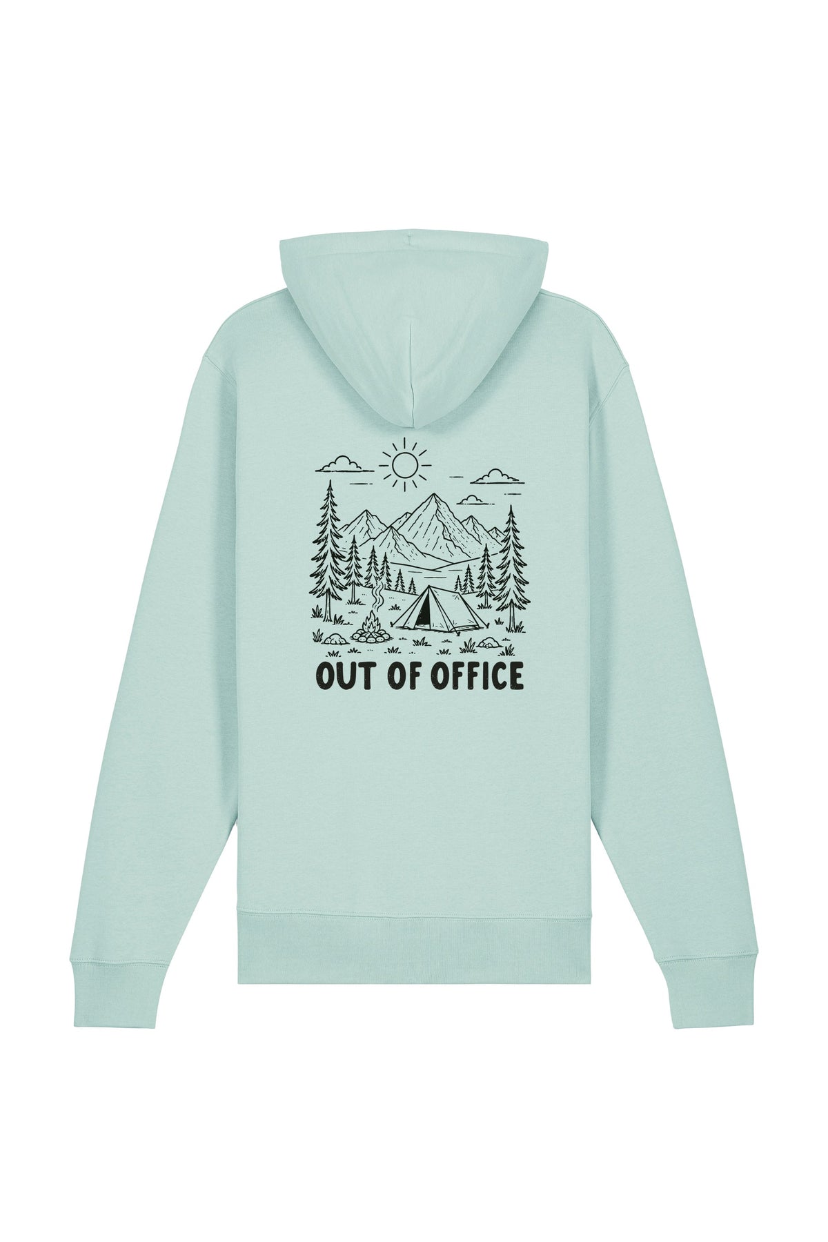 Hanorac subtire unisex Arco, print Out of office, Caribbean Blue - spate