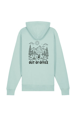 Hanorac subtire unisex Arco, print Out of office, Caribbean Blue - spate