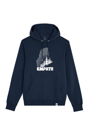 Hanorac subtire unisex Arco, print Wood, Navy - față