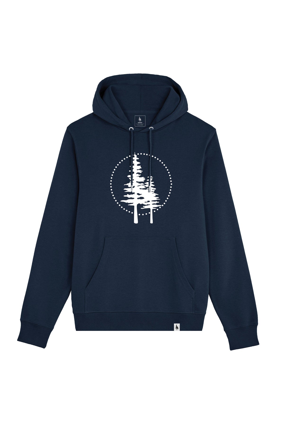 Hanorac subtire unisex Arco, print Logo cerc Empath, Navy - față