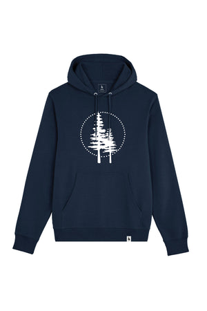 Hanorac subtire unisex Arco, print Logo cerc Empath, Navy - față