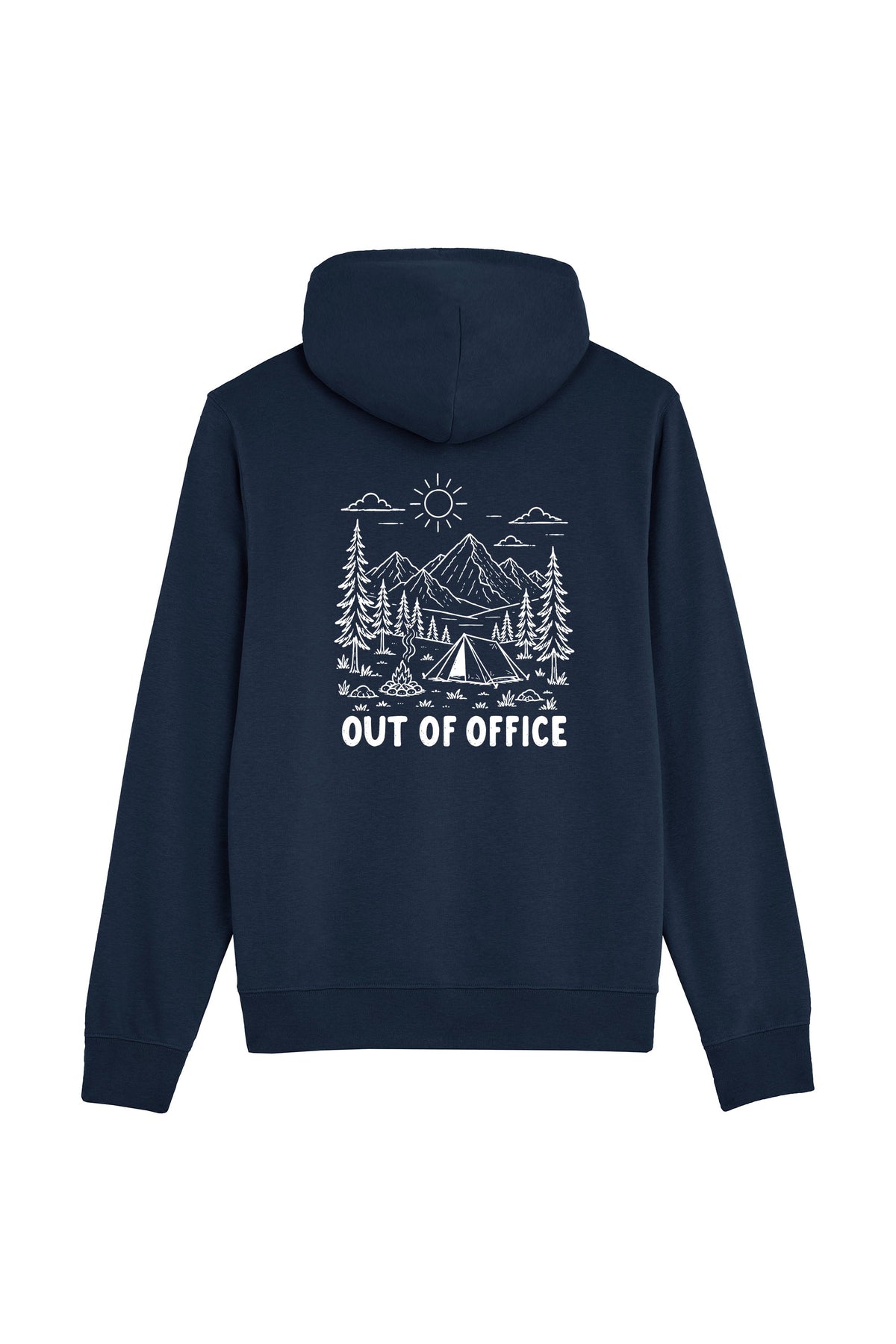Hanorac subtire unisex Arco, print Out of office, Navy - spate