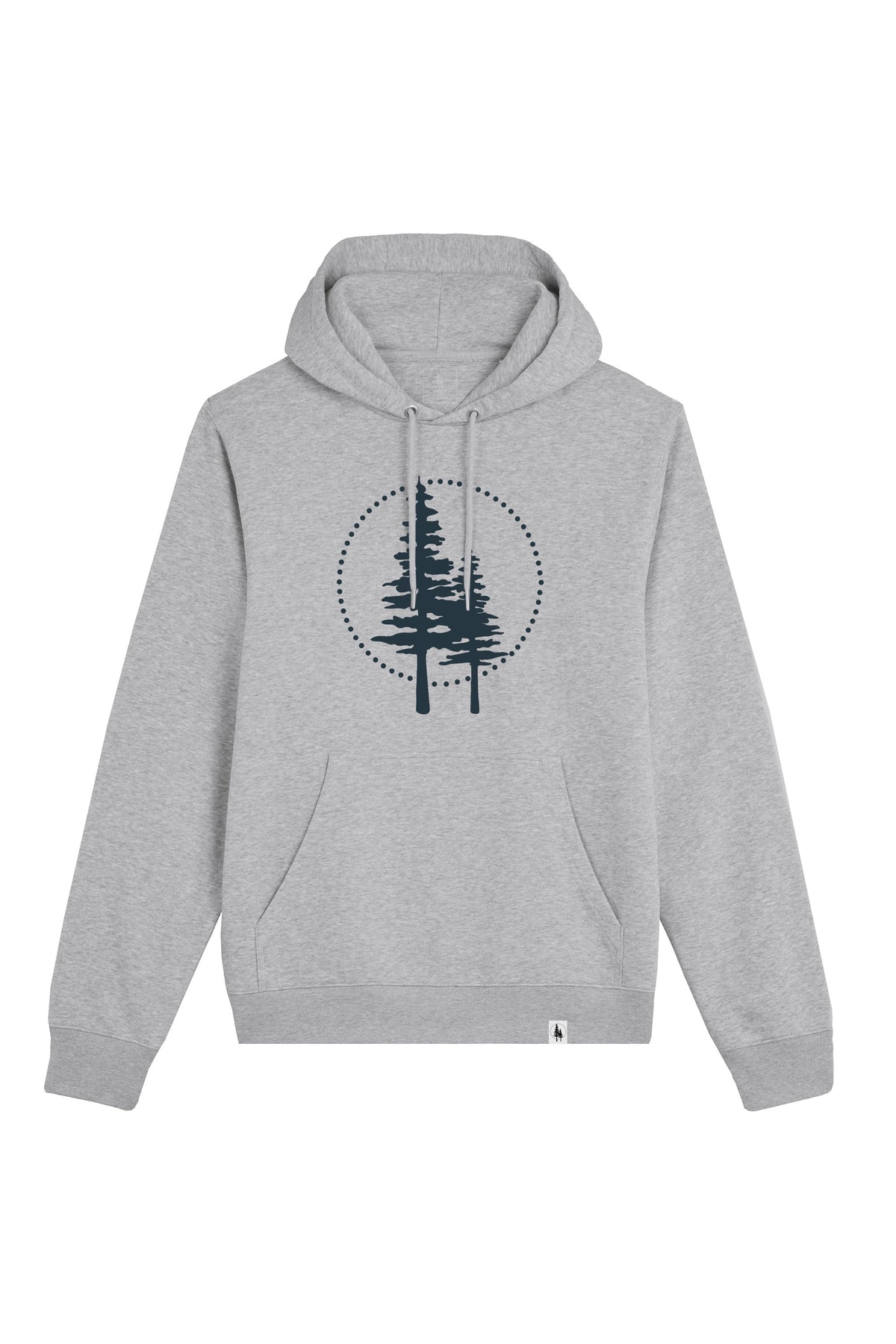Hanorac subtire unisex Arco, print Logo cerc Empath, Heather Grey - față