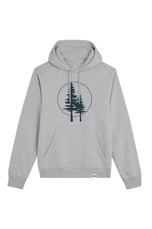 Hanorac subtire unisex Arco, print Logo cerc Empath, Heather Grey - față