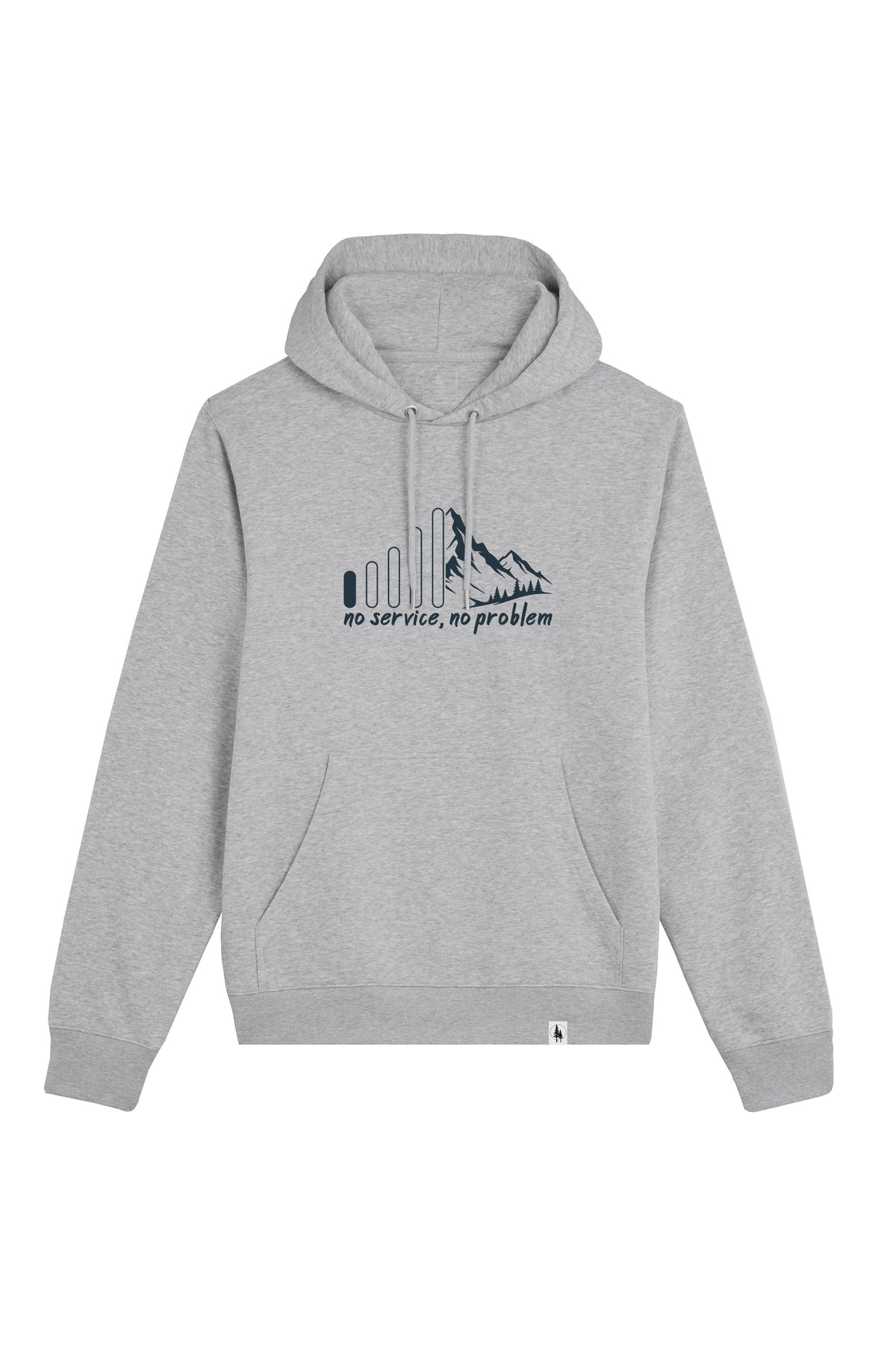Hanorac subtire unisex Arco, print No service, Heather Grey - față