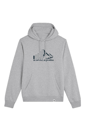 Hanorac subtire unisex Arco, print No service, Heather Grey - față