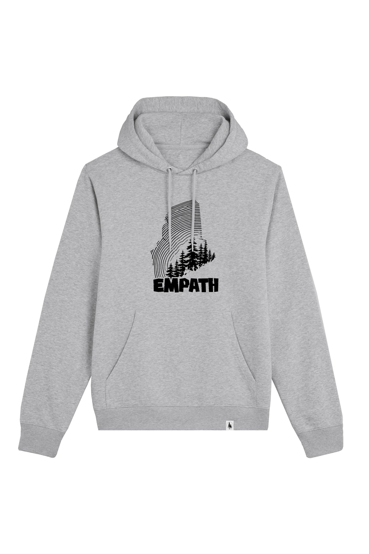 Hanorac subtire unisex Arco, print Wood, Heather Grey - față