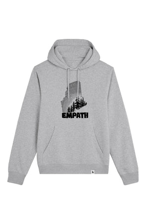 Hanorac subtire unisex Arco, print Wood, Heather Grey - față