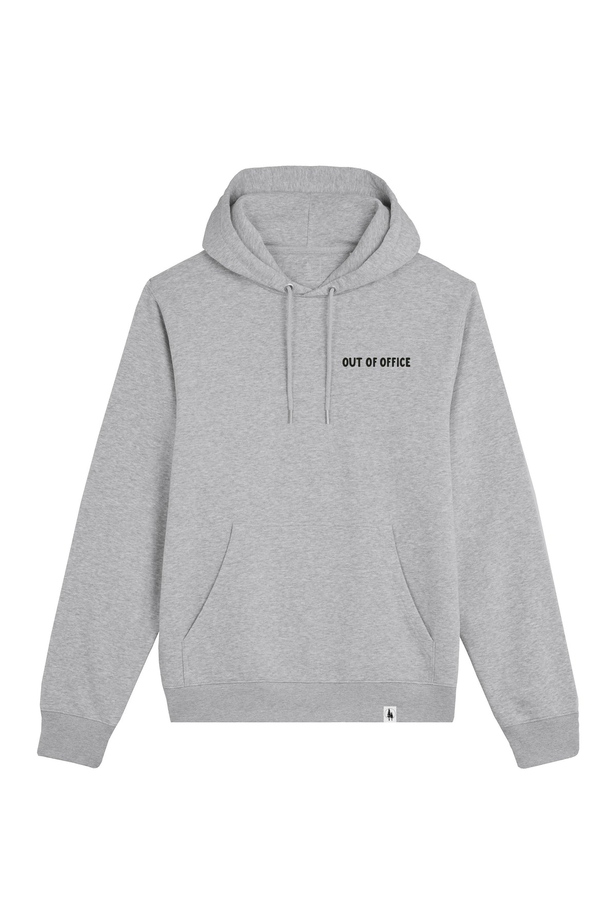 Hanorac subtire unisex Arco, print Out of office, Heather Grey - față