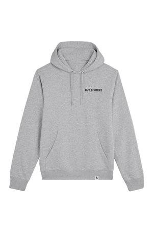 Hanorac subtire unisex Arco, print Out of office, Heather Grey - față