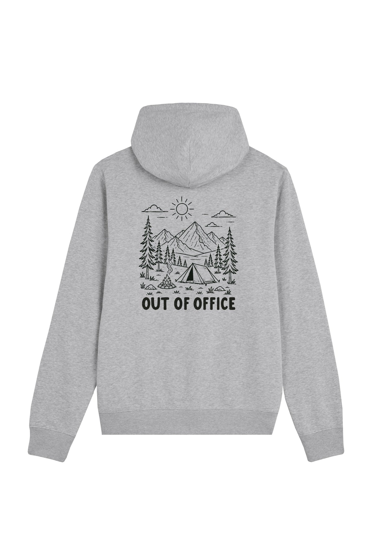 Hanorac subtire unisex Arco, print Out of office, Heather Grey - spate