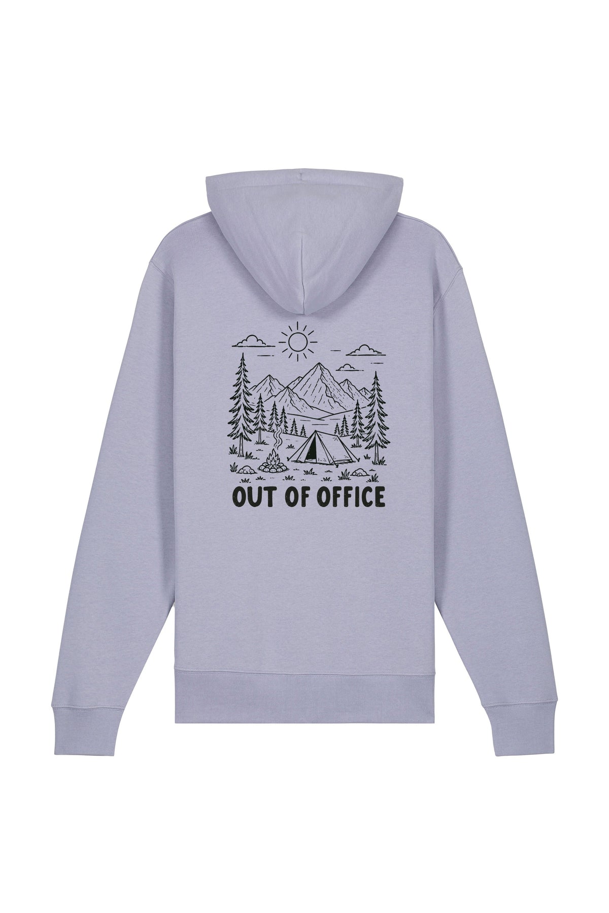 Hanorac subtire unisex Arco, print Out of office, Lavender - spate
